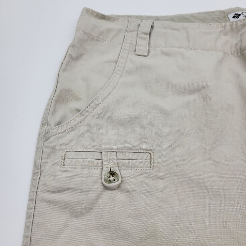 Columbia Women’s Capri Pants Size 10 Beige Small Stains Outdoor Hike Camp Travel - Picture 4 of 11